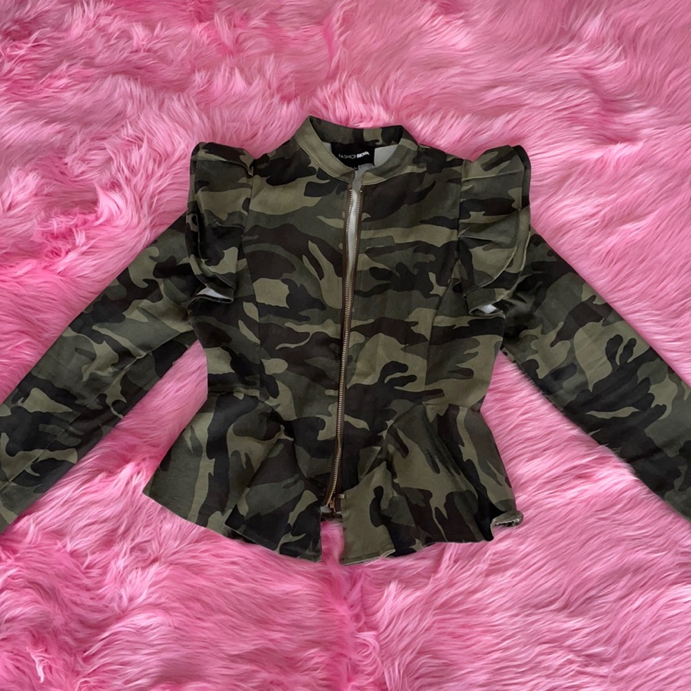 Army peplum jacket